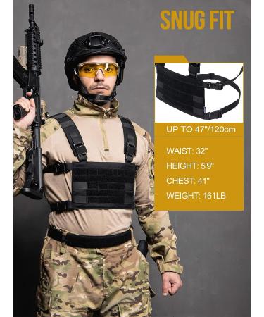 OneTigris ROC Chest Rig Tactical Modular Panel with Removable Shoulder Strap and Waist Strap Black  Version 2.0 - Buy Online on SooperMarket.com