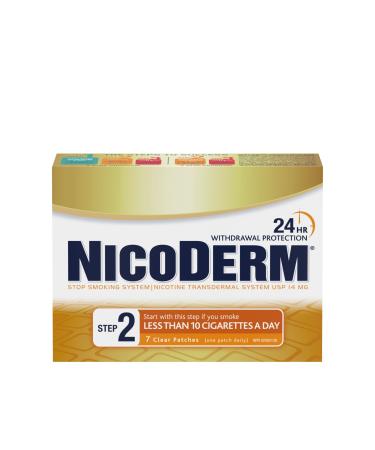 Nicoderm Step 2 Clear Patches Quit Smoking and Smoking Cessation Aid 14 mg of Nicotine/Day 7 Count Step 2 7 Patches