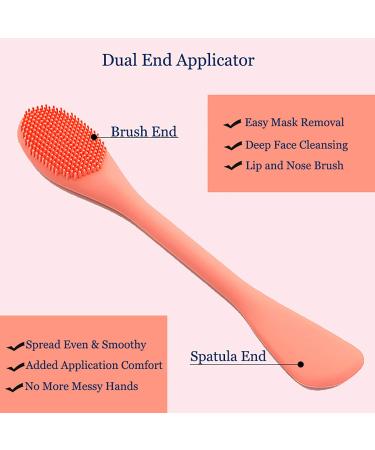 Silicone Face Mask Brush Applicator Set - Facial Makeup Remover Scrubber for Clay, Mud, Charcoal Masks - 2 Pack Red+Green - Buy Online on SooperMarket.com