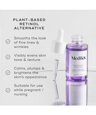 Medik8 Bakuchiol Peptides - Retinol Alternative Peptide-Infused Serum - 1.25% Bakuchiol - Plant-Based Retinol Alternative - 30ml - Buy Online on SooperMarket.com