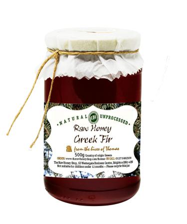 Thomas' Raw Greek Fir Honey |Award Winner |Antibacterial Mountain Honey |Thick & Unpasteurised |Single Origin |The Raw Honey Shop | 500g Fir 500.00 g (Pack of 1)