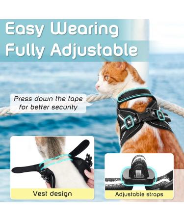 AOKCATS Escape Proof Cat Harness and Leash Set - Reflective Strips, Adjustable Comfort - Small Cat, Kitten - Black, Medium - Buy Online on SooperMarket.com