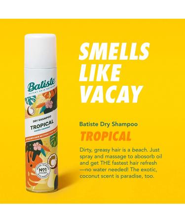 Batiste Dry Shampoo Tropical - Refresh Hair Absorb Oil & Add Texture | Waterless 6.73 OZ - Buy Online on SooperMarket.com
