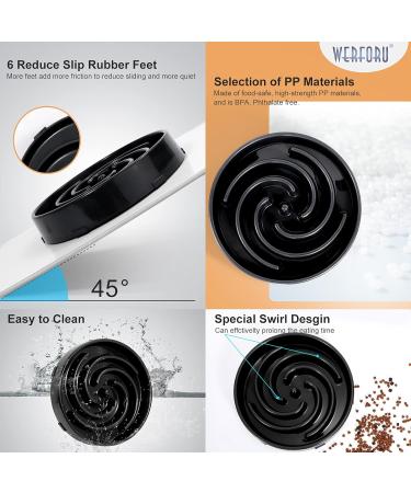 Large Pet Slow Feeder Dog Bowl - Interactive Puzzle Feeding Bowl for Healthy Eating - Non-Skid Bloat Stop Design in Black - Buy Online on SooperMarket.com