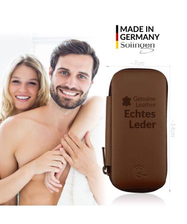 Marqus Manicure Set - 7 Parts Made in Germany | Patented Glass Files | Leather Etui for Hand & Foot Care - Best Grooming Kit for Ladies & Gentlemen - Buy Online on SooperMarket.com