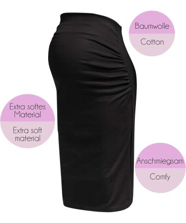 Herzmutter Maternity Skirt XL Black Cotton Pencil Midi Length - Buy Online on SooperMarket.com