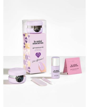 Le Mini Macaron DIY Gel Manicure Kit | Gel Nail Polish Kit w/ LED Nail Dryer Lamp  1 Gel Polish  Cuticle Stick  Nail File  & Remover Wraps  (Lilac Blossom)