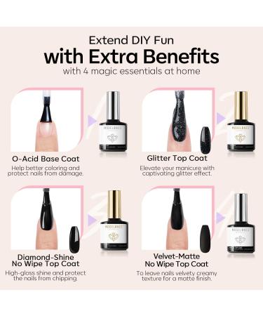 Modelones Gel Nail Polish Kit 20 Colors Nude Gel Polish Set White Glitter Pink Navy Blue Chameleon with Glitter Glossy&Matte Top Base Coat Nails Art Starter Manicure Home DIY Gifts Pink Blue - Buy Online on SooperMarket.com