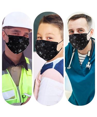 Sooqoo 50 Pack Disposable Printed Face Mask - Individually Packaged Black/Gray - Buy Online on SooperMarket.com