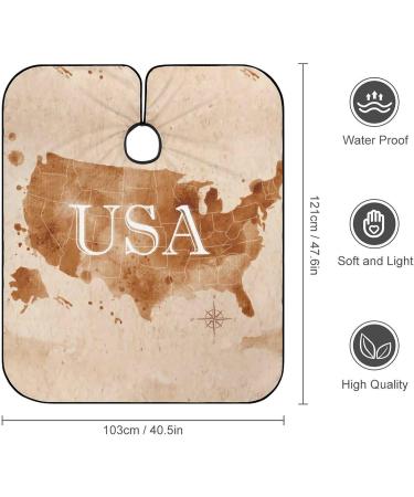 Vintage USA Map Barber Cape | Professional Hair Cutting Apron for Kids | Cute & Durable Design - Buy Online on SooperMarket.com
