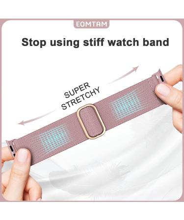 EOMTAM 5 Pack Stretchy Nylon Apple Watch Bands for Women Men - Starlight/Stone/Deep-Green/Deep-Pink/Black 38/40/41MM - Compatible with Apple Watch Series 8 7 6 SE 5 4 3 - Elastic Cloth Sport Wristbands - Buy Online on SooperMarket.com