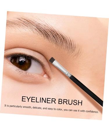 Baluue 12 Pcs Flat Eyebrow Brush Eyebrow Eyeliner Brush Eyeliner Makeup Brush Eye Brush Wooden Handle Black - Buy Online on SooperMarket.com