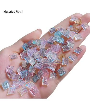 Buy SANWOOD 50Pc 3D Nail Art Bowknot Ornaments | Aurora Shiny Resin Glitter Rhinestones for DIY Manicure - International Shipping Available - Buy Online on SooperMarket.com