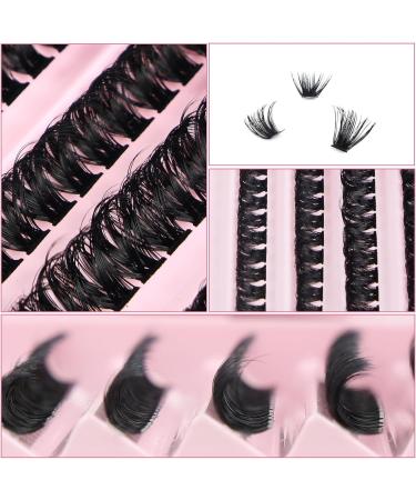 D.I.Y. Eyelash Extension Kit - 200pcs Individual Lash Clusters, D Curl Volume Cluster Lashes with Bond, Seal, Tweezers - Home Application | 80D Kit - Buy Online on SooperMarket.com