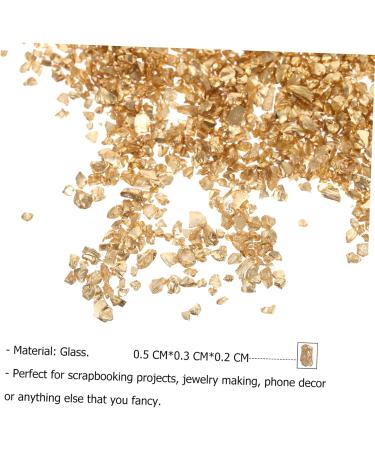 WOONEKY 1 Glass in Bulk DIY Crafts Bulk Epoxy Resin Mini Wooden Decorations Vintage Glass Vintage Bud Irregular Glass Glitter Manicure Fillers Bulk Chips Accessories Nail 0.5X0.3cm Golden - Buy Online on SooperMarket.com