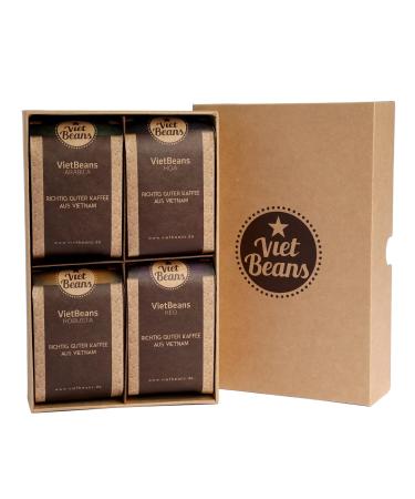 Vietbeans Coffee Gift Set - Try 4 Exciting Whole Bean Varieties | Perfect Gift for Coffee Lovers - 320g - Buy Online on SooperMarket.com