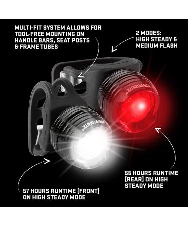 Kryptonite Comet F100 R100 Bike Lights Set - Bright LED Headlight and Taillight with Long 61 Hour Runtime - Easy to Install Front and Rear Lights for Men and Women - Buy Online on SooperMarket.com