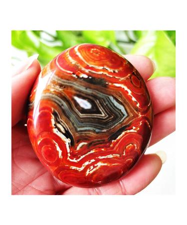 Natural Crystal Rough Natural Stone Sardonyx Agate Crystal Palm Play Spiritual Decor Home Decoration Crystals (Color : 50-60g)