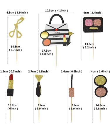 Unimall Global 21pcs Glitter Makeup Cupcake Topper - Perfect for Bachelorette Bridal Shower & Birthday Party Decorations | International Shipping! - Buy Online on SooperMarket.com