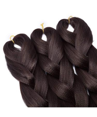 Tess 41 Jumbo Braids Extensions - 5pcs Synthetic Braiding Hair Dark Brown #4 - 165g Bundle Crochet Hair Extensions (100cm) - Buy Online on SooperMarket.com