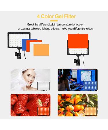 EMART 60 LED Continuous Portable Photography Lighting Kit - 2 Pack with Color Filters | Table Top Studio Light for Photo and Video Shooting - Buy Online on SooperMarket.com
