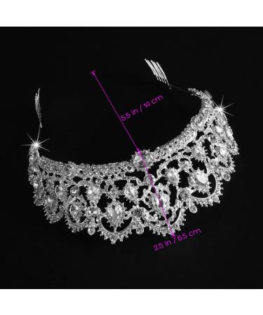 wedding crown tiara rhinestone bridal crown headband for the bride with side comb - Buy Online on SooperMarket.com
