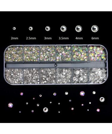 4000 PCS Crystal AB Rhinestones & Pearls Set with Tweezer - Nail Art, DIY Crafts, Face & Clothing Embellishments - Buy Online on SooperMarket.com