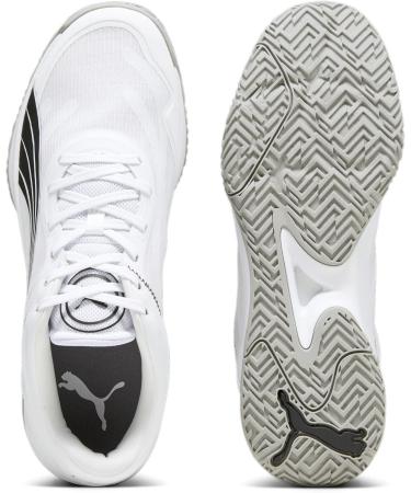 Buy PUMA Unisex Accelerates Turbo Indoor Sneakers - 45 EU - White Black & Concrete Gray - International Shipping Available - Buy Online on SooperMarket.com