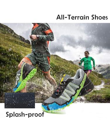Men's Waterproof Trail Running Shoes - Gray Green-1 | Hiking & Outdoor Sneakers - Buy Online on SooperMarket.com