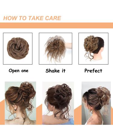 Fulang Hair 5-Pack Large Wavy Bun Parts with Rubber Bands - Perfect for Hair Updos & Extensions | Messy Bun Hair Ties for Women - Buy Online on SooperMarket.com