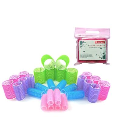 Gift Packaging Hair Rollers Self Grip Holding Rollers Hairdressing Curlers Hair Design Sticky Cling Style For DIY Or Hair Salon By Kamay's (Gripping Sticky Rollers 30PCS 5 Size-20 25 30 40 48mm) Nylon Sticky 30PCS 5 Sizes