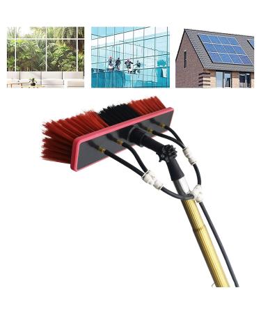 Glass Cleaning Brush Window Cleaning Pole Water Fed Telescopic Brush for Cleaner Conservatory Roof Photovoltaic Panel Cleaning 35cm Brush Head 6M/21FT
