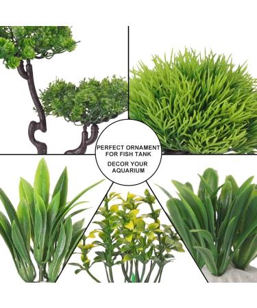 Begondis 25-Piece Plastic Aquarium Plant Tree Set | Artificial Aquatic Plants & Flowers for Fish Tank Decorations - Buy Online on SooperMarket.com