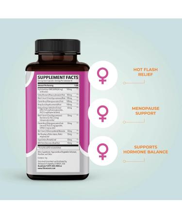 LLK Menopause Relief Supplement - Natural Support for Hot Flashes & Hormone Balance - 60 Capsules - Buy Online on SooperMarket.com