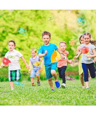 Shop Outdoor Toys for Kids Ages 4-8 | 24 Discs Flying Saucer Launcher & Propeller Toys - Perfect for Garden Fun! - Buy Online on SooperMarket.com