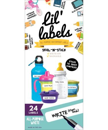 Removeable  Write-On Food Labels  Waterproof  Multipurpose  Freezer Safe  Self-Laminating Label  Dishwasher-Safe for Home Organization and Kitchen Labels (All-Purpose White)  Made in The USA
