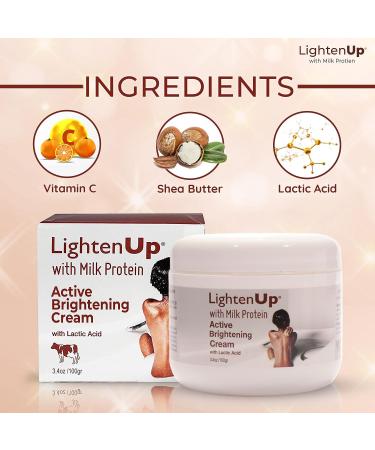 LightenUp Lactic Acid Cream 3.4 Fl oz | Brightening & Hyperpigmentation Treatment for Face & Body - Buy Online on SooperMarket.com