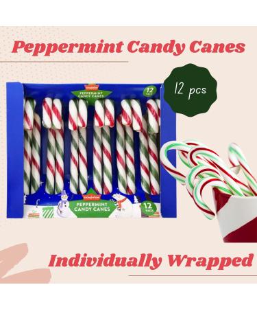 Candy Canes 24 Pcs - Peppermint and Strawberry Flavours - Individually Wrapped Ideal for Christmas Birthday Halloween Easter Party Favours and Stocking Fillers - Buy Online on SooperMarket.com