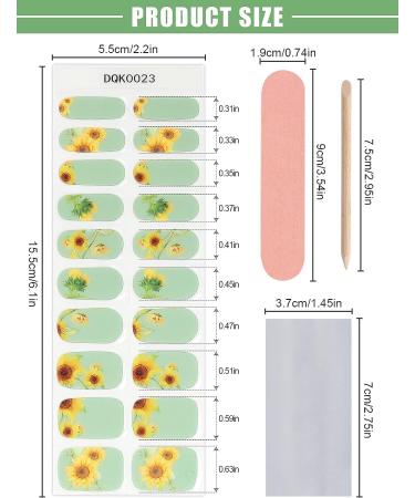 Kalolary 20PCS Sunflower Gel Nail Wrap Strips | Waterproof Adhesive Nail Art Stickers with Tools | Long-Lasting Full Nail Wraps | UV/LED Lamp Required - Buy Online on SooperMarket.com