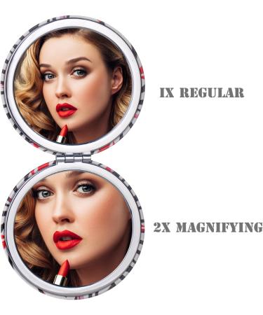 Compact Vanity Makeup Mirror for Women Girls Red Elegant Travel Cosmetic Mirrors for Pocket Purse Wallet Handbag Portable Magnifying Handheld Small Mirror - Buy Online on SooperMarket.com