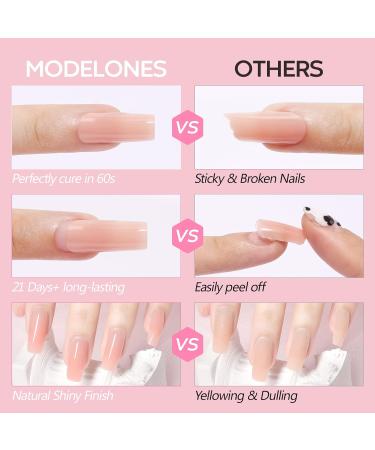 Modelones Poly Nail Gel Builder 50ML - Light Apricot Color | Nail Extension Gel for Thickening & Enhancement | Acrylic Extension Trial Kit for Professional Technicians - Buy Online on SooperMarket.com