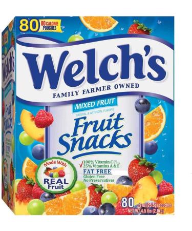 Welch's Fruit Snacks Mixed Fruit & Superfruit Bulk Variety Pack | Individual Single Serve Bags | Pack of 80 x 25 g | Gluten Free | Real Fruits Made | Share Pack | Birthday Pack | Sold by EPL - Buy Online on SooperMarket.com