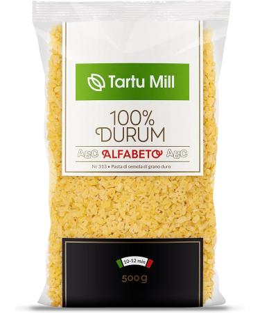 2x 500g ALFABETO ABC NR313 DRY PASTA 100% DURUM WHEAT PREMIUM SEMOLINA MACARONI TARTU MILL 1Kg - Buy Online on SooperMarket.com