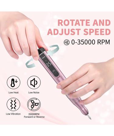 MEGACHIC 35000RPM Cordless Electric Nail Drill for Professional Manicure Pedicure - Rechargeable Efile with Drill Bits & Sanding Bands - Ideal for Acrylic Gel Nails at Home & Salon - Buy Online on SooperMarket.com
