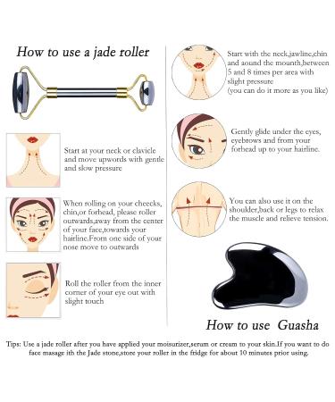 Best Face Jade Roller & Gua Sha Set | Terahertz Energy Stone Skin Care Tools for Radiant Beauty - Buy Online on SooperMarket.com