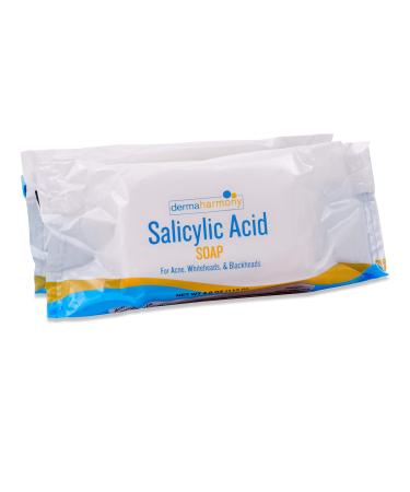 2% Salicylic Acid Soap for Acne by Dermaharmony (Two 4 oz Bars)