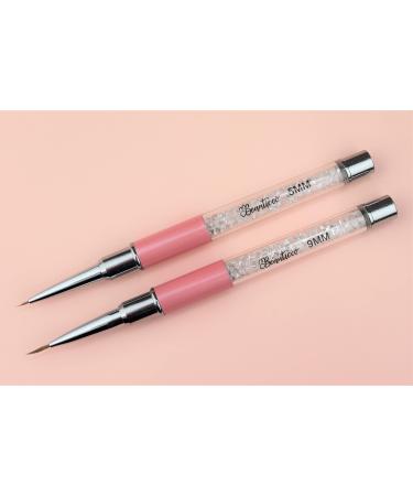 striping nail art brushes Nail Art Brushes 2 pcs Detail Nail Brushes Nail Art Liner Brushes Nail Art Design Painting Brush for DIY & Professional Use Detailer Brush Dotting Tool Clear Liner Brush