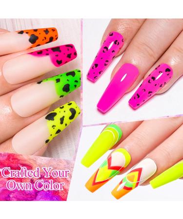 MEET ACROSS Neon Gel Nail Polish Set - 12pcs Fluorescent Colors for Spring & Summer - Perfect Halloween Nail Art - Buy Online on SooperMarket.com