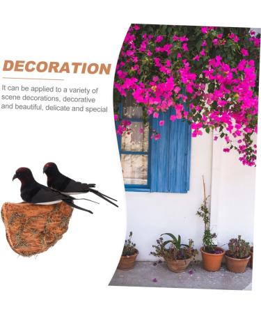 Toddmomy Rattan Swallow Nest Bird Statue - Realistic Outdoor Ornament for Garden Decor | Ideal for Bird Lovers - Buy Online on SooperMarket.com