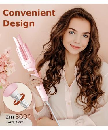 Auto Hair Curler - Automatic Curling Iron with 4 Temperature Settings & 3 Timer - Anti-Scald Anti-Tangle - Perfect for Hair Styling - Pink - Buy Online on SooperMarket.com
